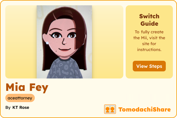Mia Fey, a female Mii  with tags: aceattorney