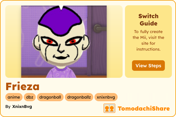 Frieza, a nonbinary Mii  with tags: anime, dbz, dragonball, dragonballz, xnixnbvg