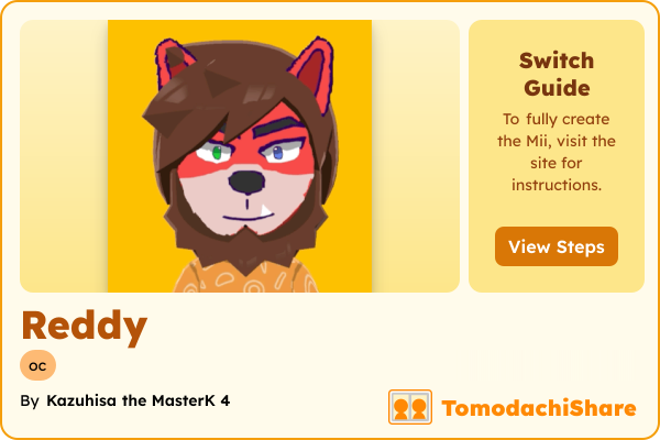 Reddy, a male Mii  with tags: oc
