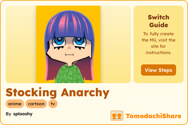 Stocking Anarchy, a female Mii  with tags: anime, cartoon, tv