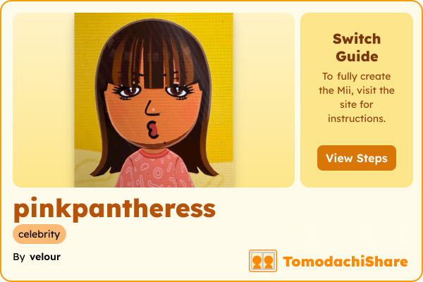 pinkpantheress, a female Mii  with tags: celebrity