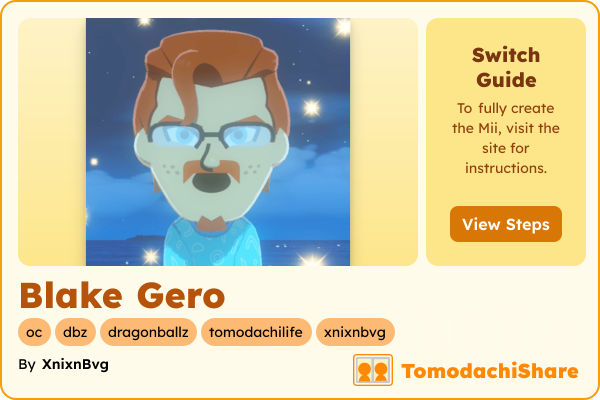 Blake Gero, a male Mii  with tags: oc, dbz, dragonballz, tomodachilife, xnixnbvg