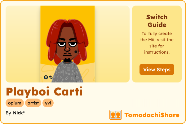 Playboi Carti, a male Mii  with tags: opium, artist, yvl