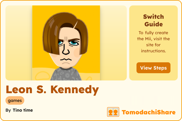 Leon S. Kennedy, a male Mii  with tags: games