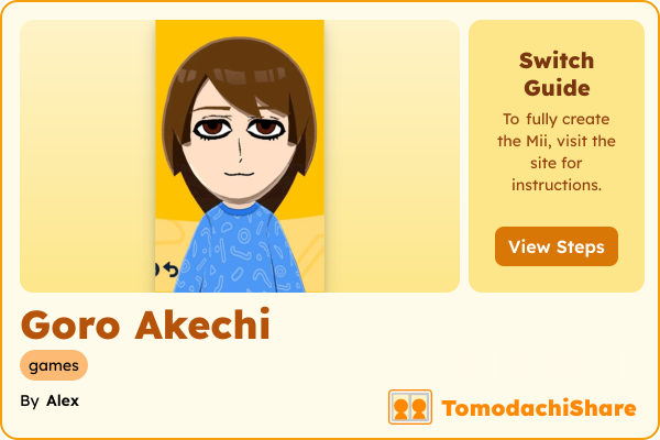 Goro Akechi, a male Mii  with tags: games