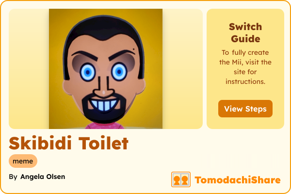 Skibidi Toilet, a male Mii  with tags: meme