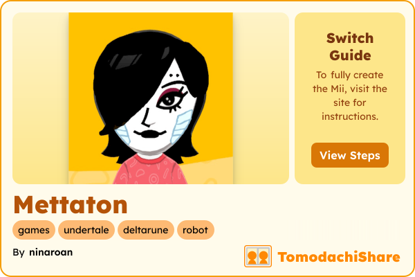 Mettaton, a male Mii  with tags: games, undertale, deltarune, robot