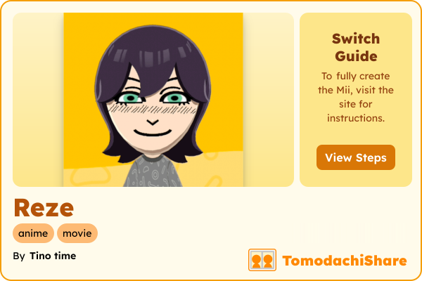 Reze, a female Mii  with tags: anime, movie