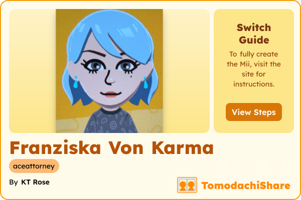 Franziska Von Karma, a female Mii  with tags: aceattorney