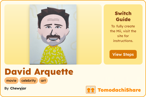 David Arquette, a male Mii  with tags: movie, celebrity, art