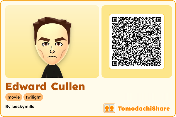 Edward Cullen, a male Mii  with tags: movie, twilight