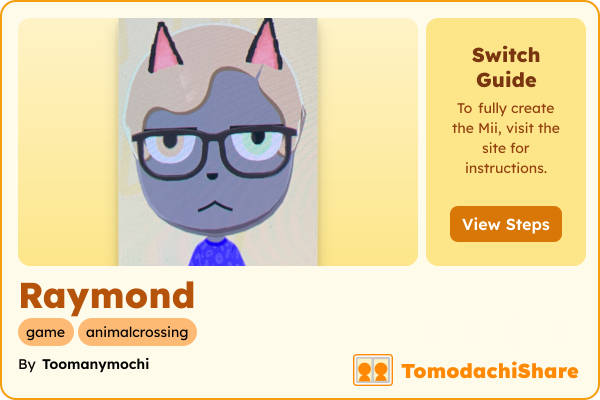 Raymond, a male Mii  with tags: game, animalcrossing