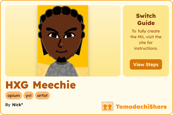 HXG Meechie, a male Mii  with tags: opium, yvl, artist
