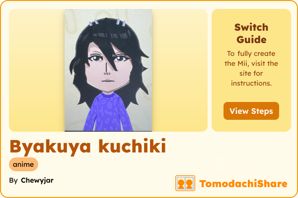 Byakuya kuchiki, a male Mii  with tags: anime