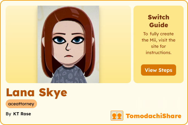 Lana Skye, a male Mii  with tags: aceattorney