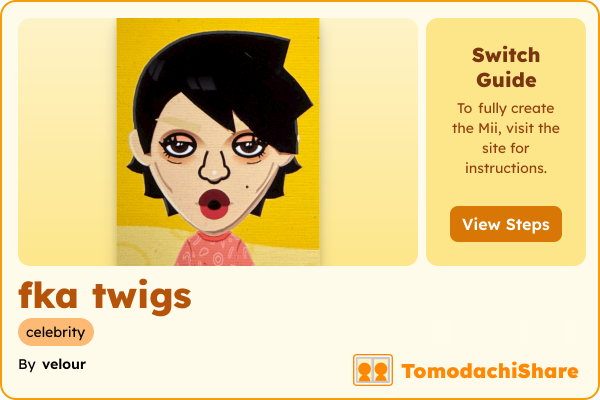 fka twigs, a female Mii  with tags: celebrity