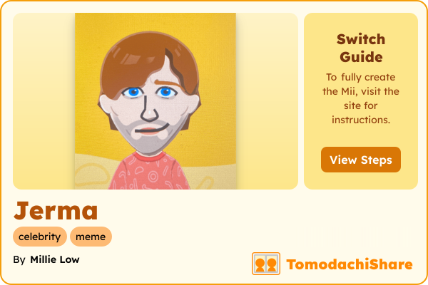 Jerma, a male Mii  with tags: celebrity, meme