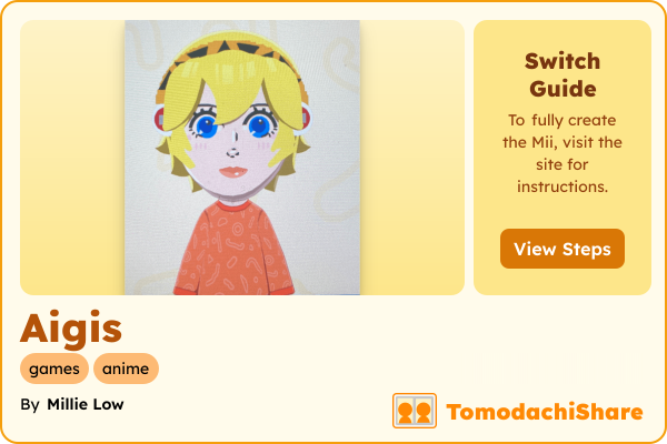 Aigis, a female Mii  with tags: games, anime