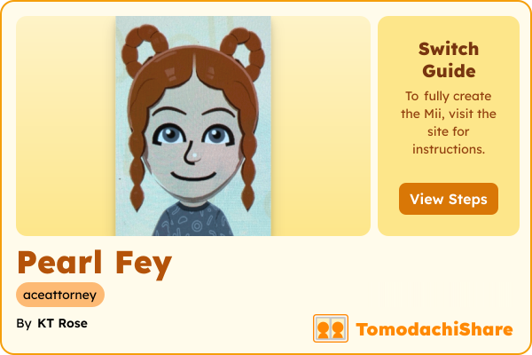 Pearl Fey, a female Mii  with tags: aceattorney