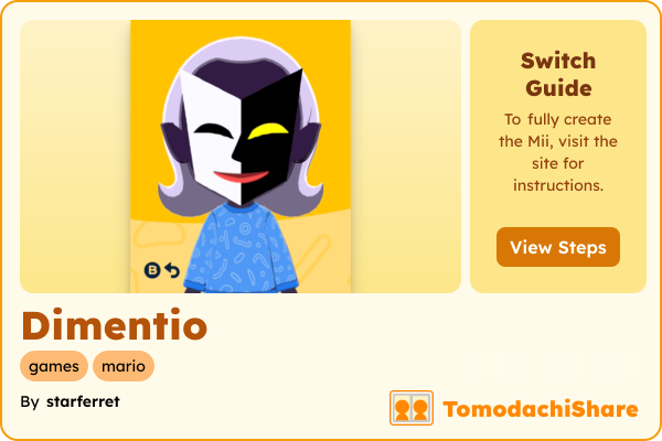 Dimentio, a male Mii  with tags: games, mario