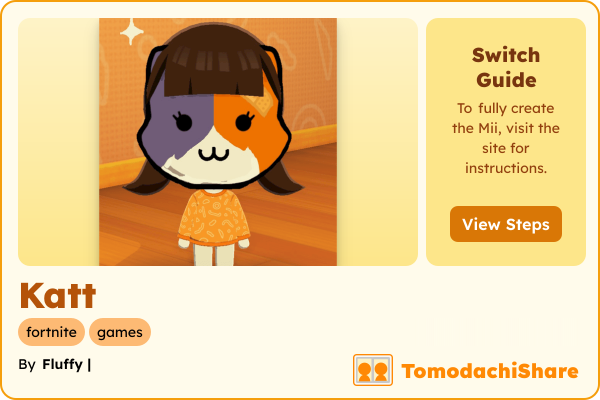 Katt, a female Mii  with tags: fortnite, games