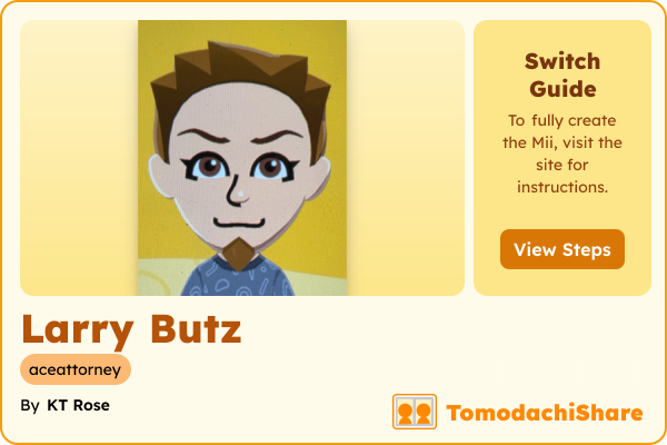 Larry Butz, a male Mii  with tags: aceattorney