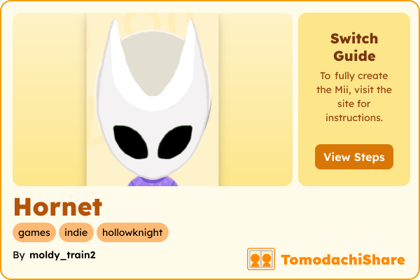 Hornet, a female Mii  with tags: games, indie, hollowknight
