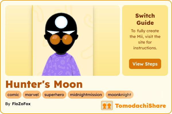 Hunter's Moon, a male Mii  with tags: comic, marvel, superhero, midnightmission, moonknight