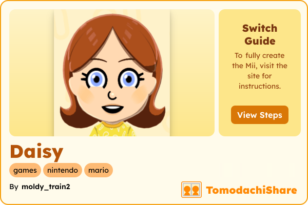 Daisy, a female Mii  with tags: games, nintendo, mario
