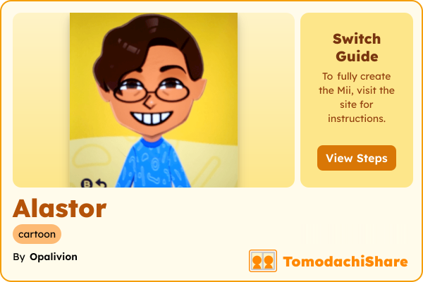 Alastor, a male Mii  with tags: cartoon