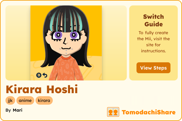 Kirara Hoshi, a female Mii  with tags: jjk, anime, kirara