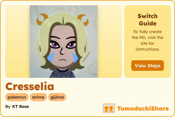 Cresselia, a female Mii  with tags: pokemon, anime, gijikna