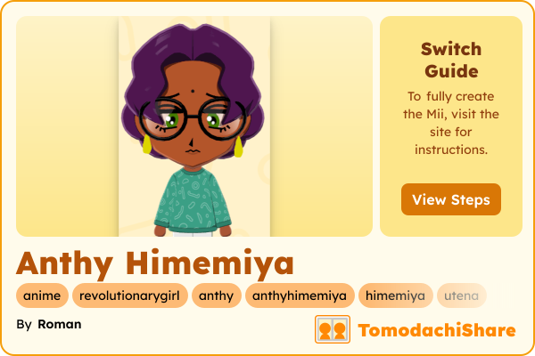 Anthy Himemiya, a female Mii  with tags: anime, revolutionarygirl, anthy, anthyhimemiya, himemiya, utena