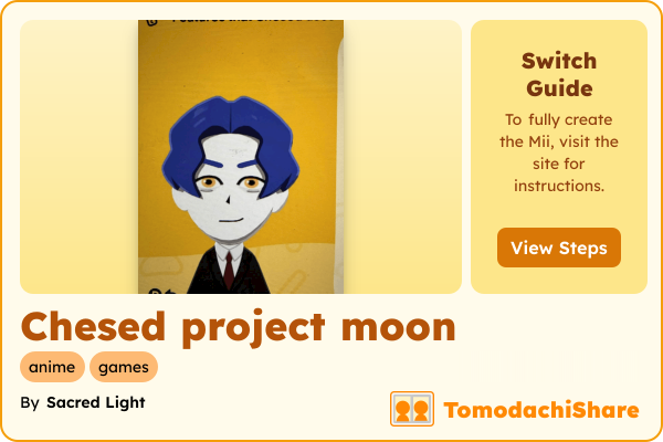 Chesed project moon, a male Mii  with tags: anime, games