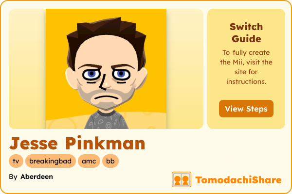 Jesse Pinkman, a male Mii  with tags: tv, breakingbad, amc, bb