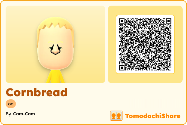 Cornbread, a male Mii  with tags: oc