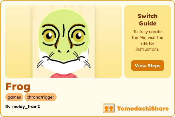 Frog, a male Mii  with tags: games, chronotrigger