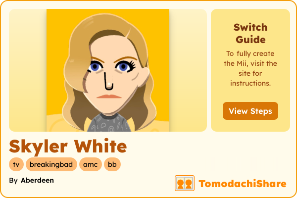 Skyler White, a female Mii  with tags: tv, breakingbad, amc, bb
