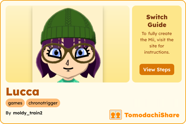 Lucca, a female Mii  with tags: games, chronotrigger