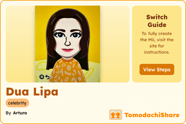 Dua Lipa, a female Mii  with tags: celebrity