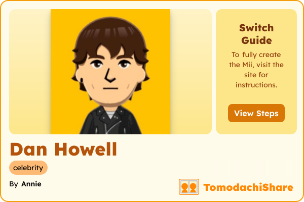 Dan Howell, a male Mii  with tags: celebrity