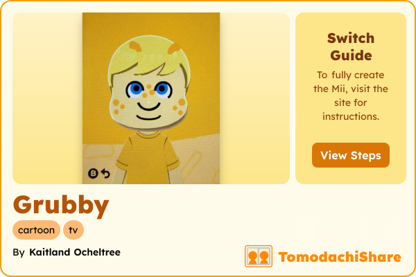 Grubby, a male Mii  with tags: cartoon, tv