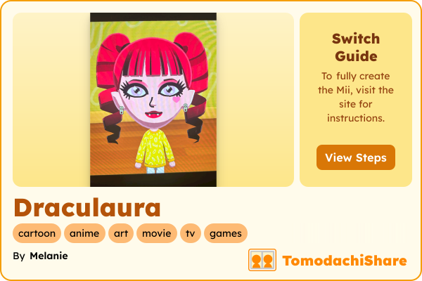 Draculaura, a female Mii  with tags: cartoon, anime, art, movie, tv, games