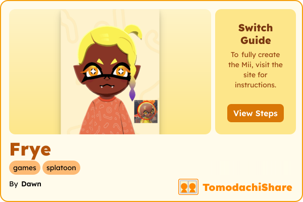 Frye, a female Mii  with tags: games, splatoon