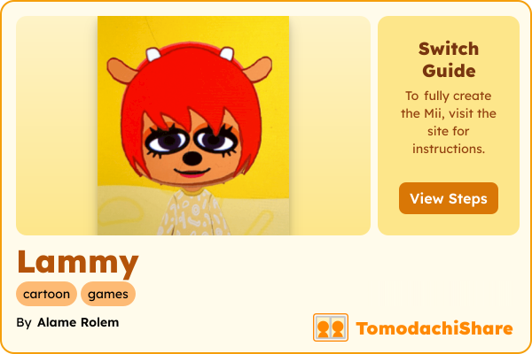 Lammy, a female Mii  with tags: cartoon, games