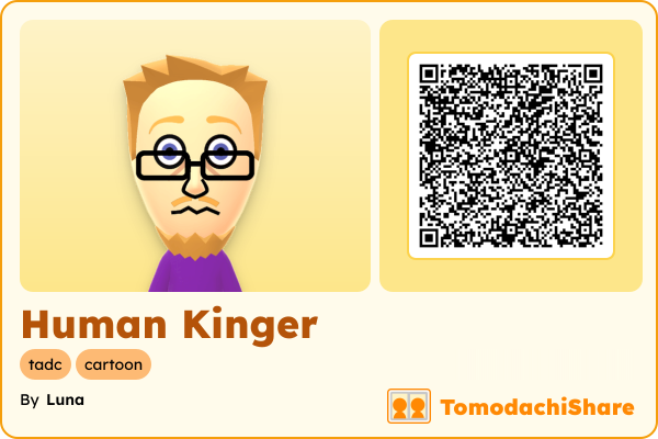 Human Kinger, a male Mii  with tags: tadc, cartoon