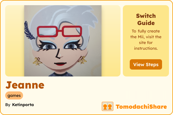 Jeanne, a female Mii  with tags: games