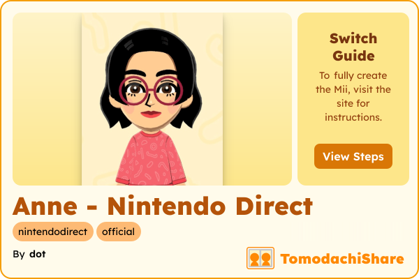 Anne - Nintendo Direct, a female Mii  with tags: nintendodirect, official