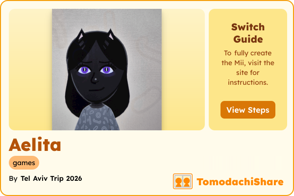 Aelita, a female Mii  with tags: games
