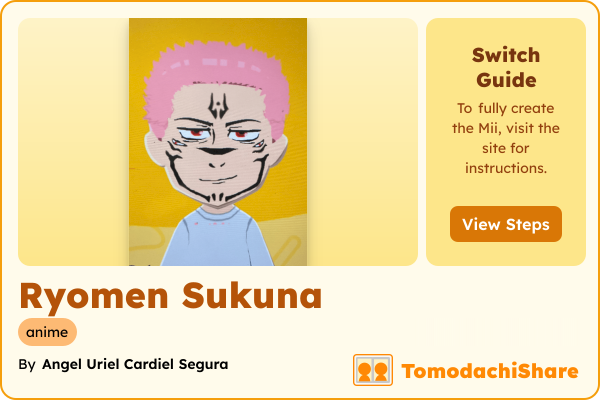 Ryomen Sukuna, a male Mii  with tags: anime